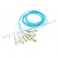 12MM-SCOM3-PVC-XX 12芯OM3 SC光纖熔接線水藍色 多模光纖尾纖 單模光纖豬尾巴(尾纖) 光纖 50/125尾纖